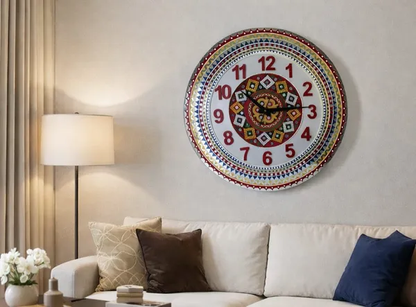 Handcrafted_Decorative_Lippan_art_Wall_Clock_-_Multicolour