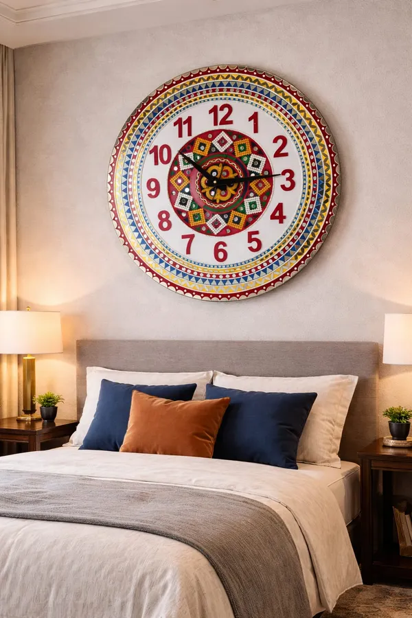 Handcrafted_Decorative_Lippan_art_Wall_Clock_-_Multicolour