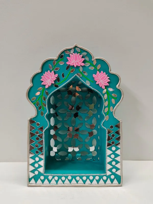 Hand-Painted_Floral_Arch_Jharokha_Pooja_Mandir_Decor