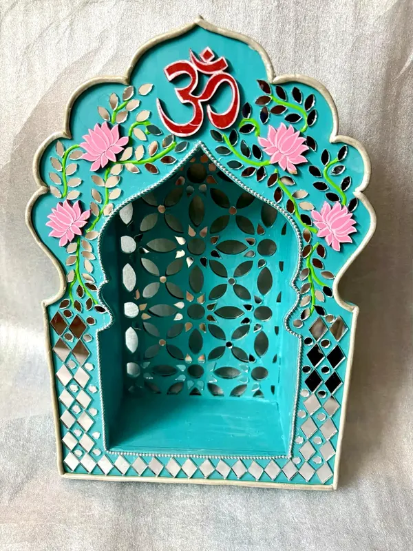 Hand-Painted_Floral_Arch_Jharokha_Pooja_Mandir_Decor