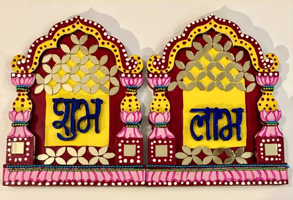 Decorative_Handcrafted_Rajwadi_Jharokha_Shubh_Labh_Wall_Hanging_Set_-_Traditional_Door_Decor