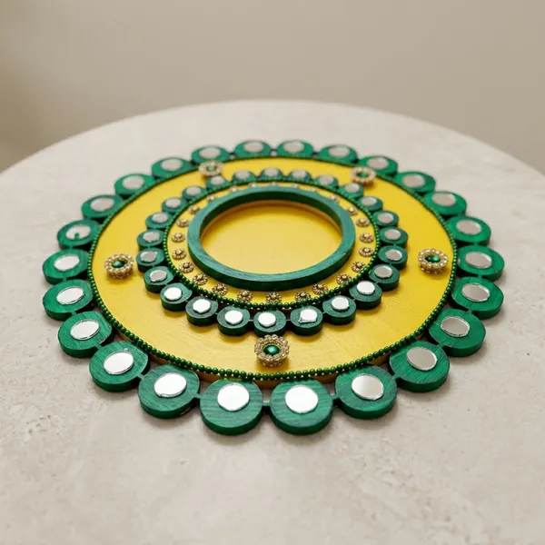 Decorative_Handcrafted_Traditional_Yellow_&_Green_Rangoli_Pattern_Tea_Light_Candle_Holder
