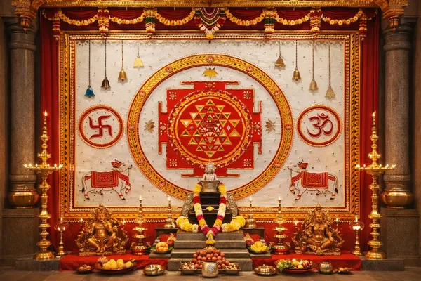 Sri_Yantra_Wall_Panel_With_Om_And_Swastik_-_Red_And_Gold_Decorative_Mandir_Backdrop_/_Wall_Decor