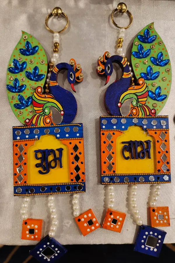 Decorative_Handcrafted_Neel_Kanth_Shubh_Labh_Wall_Hanging_Pair_-_Traditional_Door_Decor