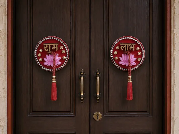 3_Pairs_(6_Pieces)_Decorative_Handcrafted_Wooden_Door_Frame_Rakhi_Sooun