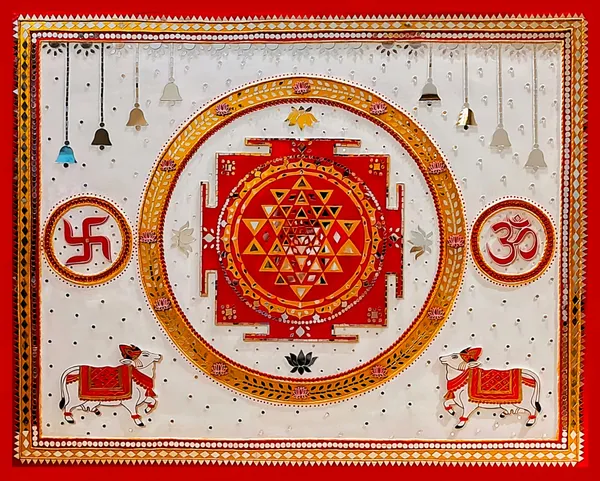 Sri_Yantra_Wall_Panel_With_Om_And_Swastik_-_Red_And_Gold_Decorative_Mandir_Backdrop_/_Wall_Decor