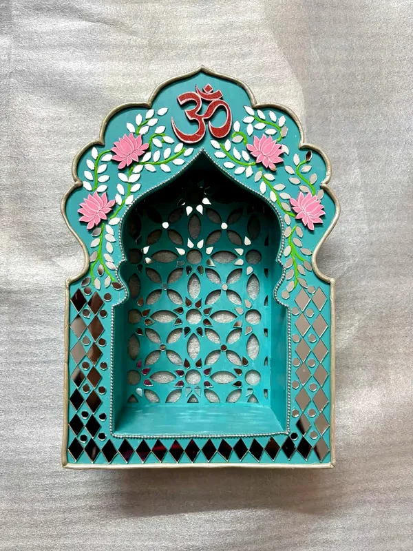 Hand-Painted_Floral_Arch_Jharokha_Pooja_Mandir_Decor