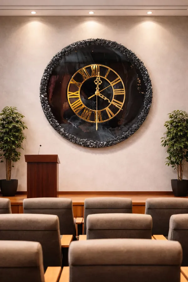 Handcrafted_Decorative_Resin_Art_Wall_Clock_-_Black_Beauty