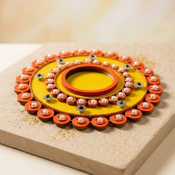 Decorative_Handcrafted_Traditional_Yellow_And_Red_Rangoli_Pattern_Tea_Light_Candle_Holder