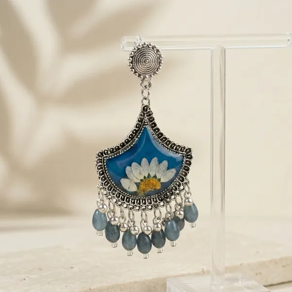 Handcrafted_Real_Pressed_Blue_Floral_Resin_Chandbali_Earrings_With_Turquoise_Beads