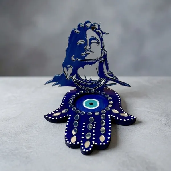 Decorative_Handcrafted_Blue_Adi_Yogi_Hamsa_Evil_Eye_Protection_Tea_Light_Holder