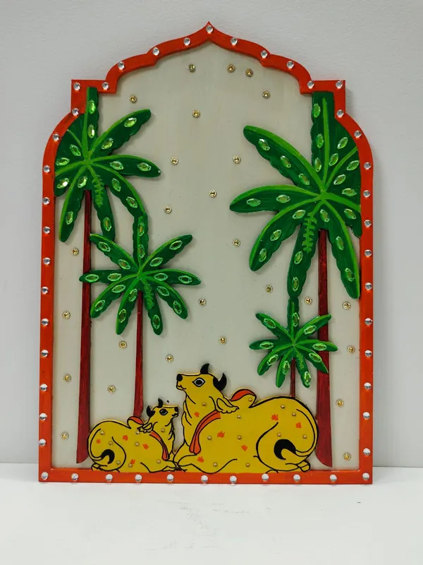 Hand-Painted_Wooden_Wall_Art_-_Pitchwai_Cows_Under_Palm_Trees