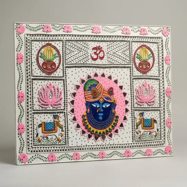 Traditional_Pichwai_Style_Shrinathji_Wall_Hanging_Tapestry_/_Temple_Back_Drop_With_Sacred_Motifs