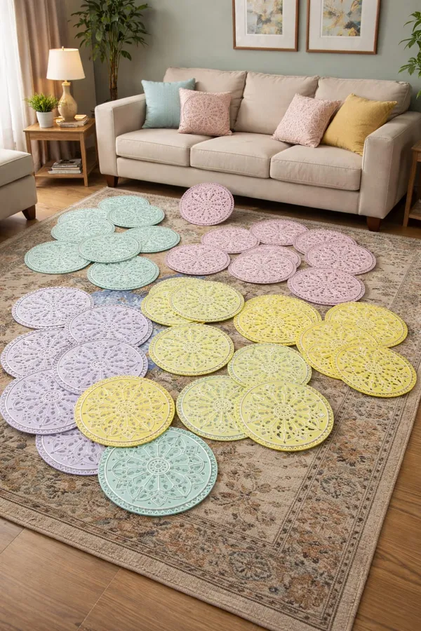 Handcrafted_Decorative_Lippan_Art_Round_Wall_Hanging_-_Yellow