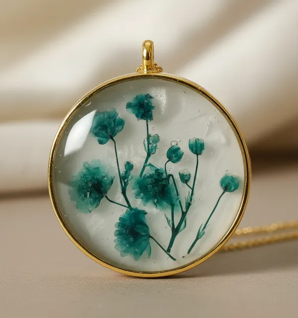 Real_Pressed_Flower_Teal_Floral_Resin_Pendant