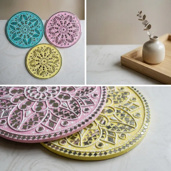 Handcrafted_Decorative_Lippan_Art_Round_Wall_Hanging_-_Yellow