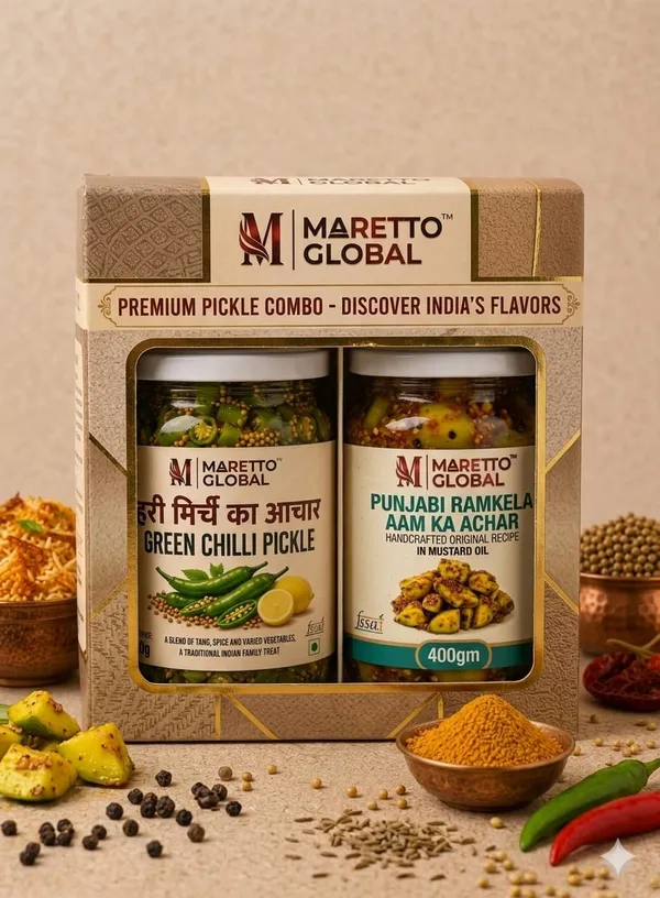 Traditional_Handcrafted__PUNJABI_RAMKELA___MANGO_Pickle,__GREEN_CHILI__Pickle,___|_Pack_Of_2|_400G_Each