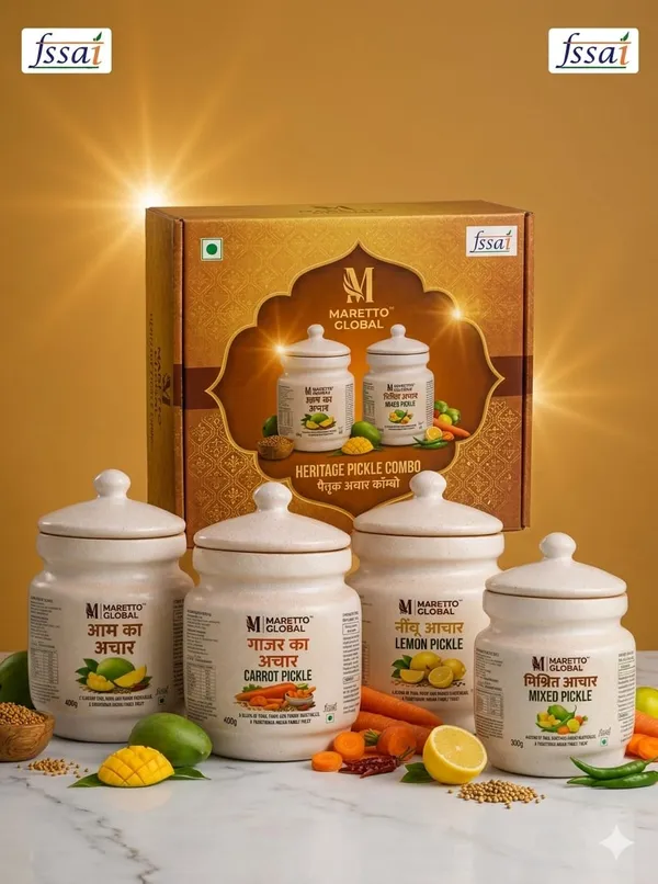 Maretto_Global_Premium_Homemade_Pickle_Combo_-Mango_,_Lemon_,_Carrot_&_Mixed_(4x400GM__Caremic_Jar_,_