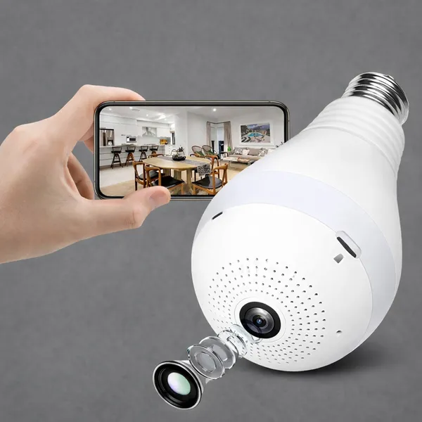 Sentrix_Panoramic_3Mp_Indoor_Wifi_Light_Bulb_Camera_,360°__View_,_Color_Night_Vision_,_Motion_Detection_,_Smart_Led_Light_Bulb_,_Wireless_Light_Socket_Bulb_For_Home_With_Mobile_App_V380_Pro