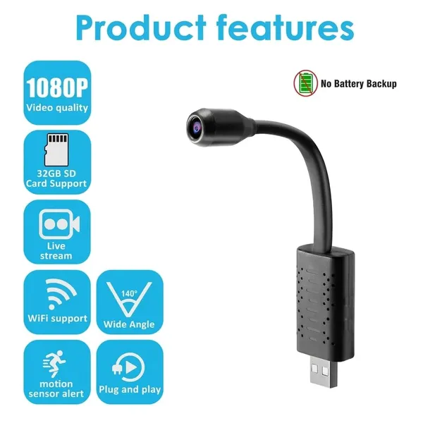 Sentrix_2Mp_Full_Hd_Flexible_Usb_Wifi_Camera_1080P_Smart_Mini_Home_Security_Cam_With_140°_Wide_Angle_Lens_,_Real-Time_Motion_Sensor_Alerts_And_Live_Streaming_,_Connect_With_V380_Pro_App