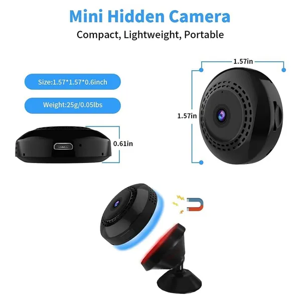 Sentrix_2Mp_Full_Hd_Magnetic_Mini_Camera_,_1080P_Wireless_Security_Video_Capture_,_Smart_Motion_Alerts_And_Loop_Recording_Monitoring_,_Supported_By_V380_Pro_App_(Mini_Magnet)