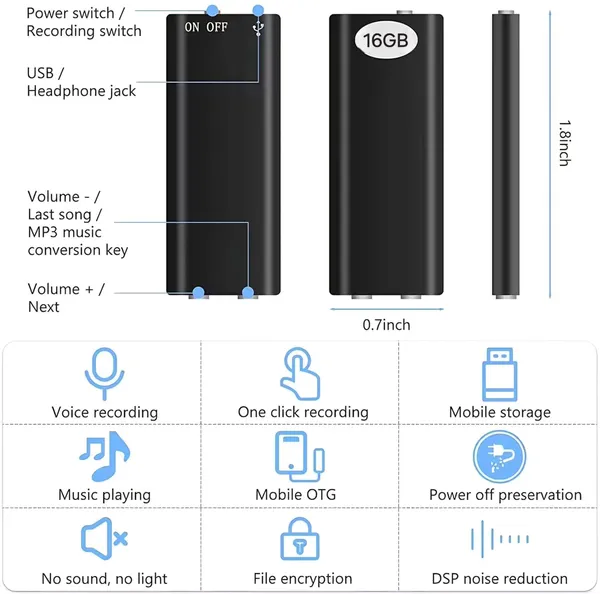 Sentrix_Digital_Mini_Voice_Recorders_-Small_Hidden_Super_Long_Storage_Capacity_16Gb_,_Date_And_Time_Stamp_,_Easy_To_Use_,_Crystal_Clear_Sound_Digital_Recording_Mp3_Player
