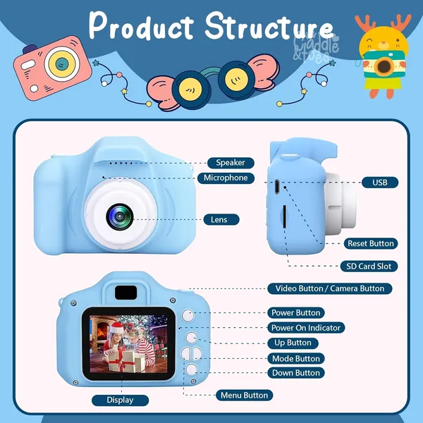 Sentrix_Mini_Blue_Digital_Camera_For_Kids_1080P_Video_And_12Mp_Photos_,_2-Inch_Screen,_Usb_Rechargeable,_Compact_Toy_Camera_For_Boys_And_Girls_Ages_3-15_,_Fun_And_Educational_Gift_For_Beginners