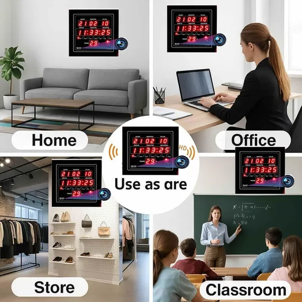 Sentrix_Smart_Digital_Spy_Wall_Clock_1080P_Security_Camera_Wifi_Enabled_Ip_Cam_For_Home_Office_Showroom_Sd_Card_Support_Upto_128Gb.(32Gb_Sd_Card_Free)