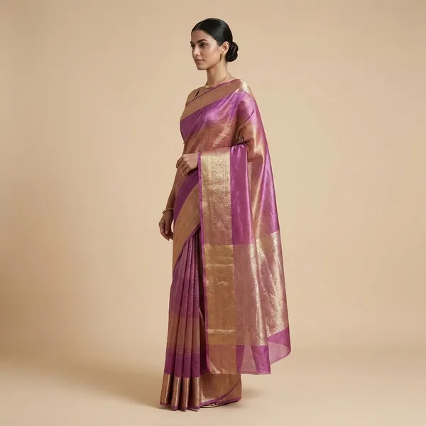 Nude_Pink_With_Silver_Tissue_Premium_Saree_For_Women