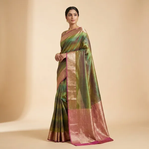 Green_With_Silver_Tissue_Premium_Saree_For_Women