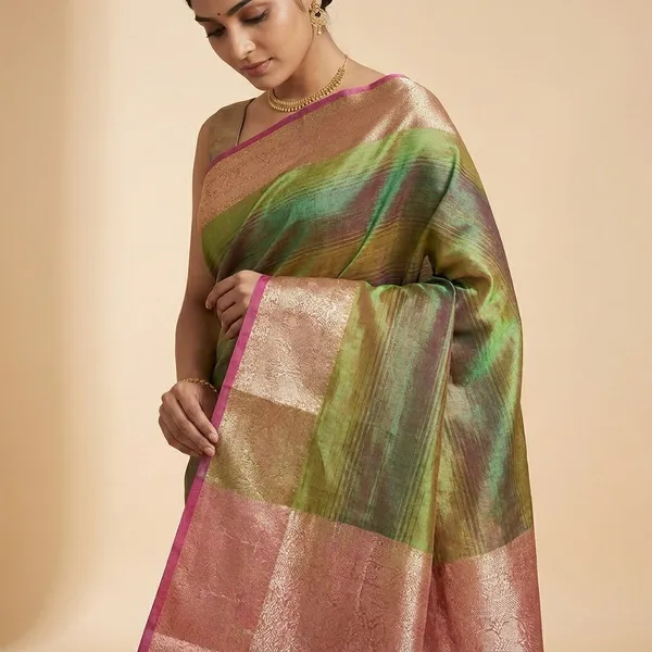 Green_With_Silver_Tissue_Premium_Saree_For_Women