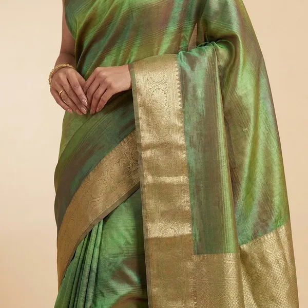 Green_With_Silver_Tissue_Premium_Saree_For_Women