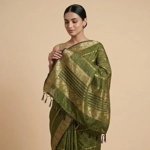 Green_And_Gold_Soft_Silk_Premium_Saree_For_Women