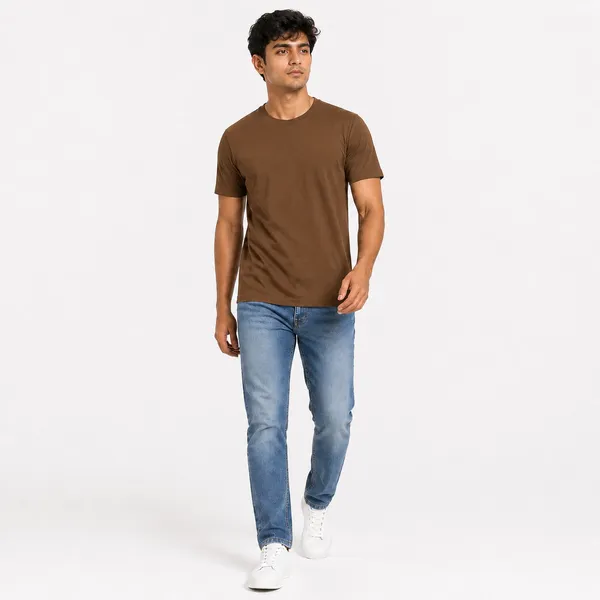 Brown_And_Maroon_Cotton_Premium_Round_Neck_T_Shirt_For_Men_Pack_Of_2