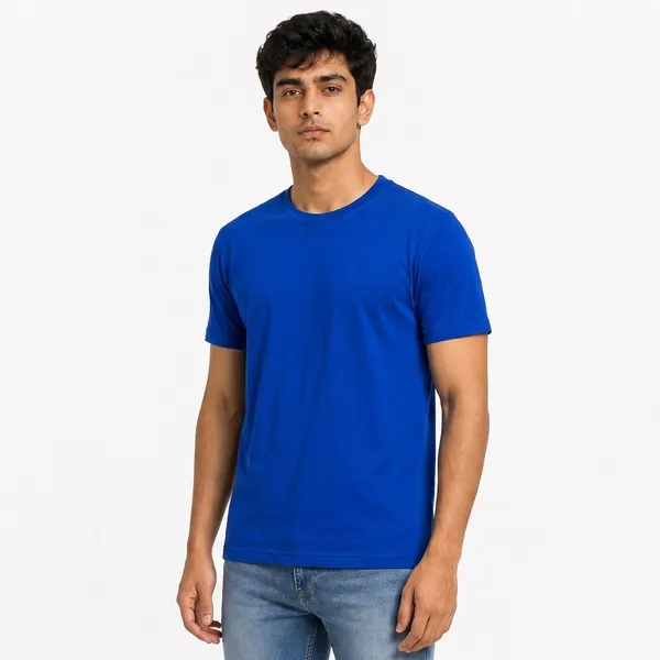 Blue_Cotton_Premium_Round_Neck_T_Shirt_For_Men
