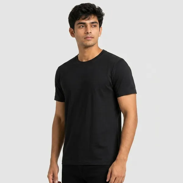 Black_Cotton_Premium_Round_Neck_T_Shirt_For_Men