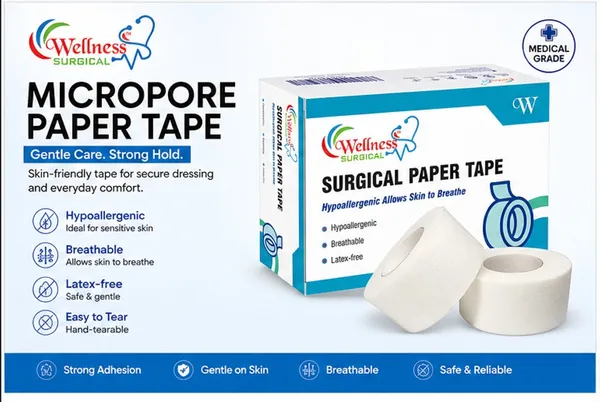Microporous_Paper_Tape_1Inch_X_5Mts(12Roll)_Set_Of_1