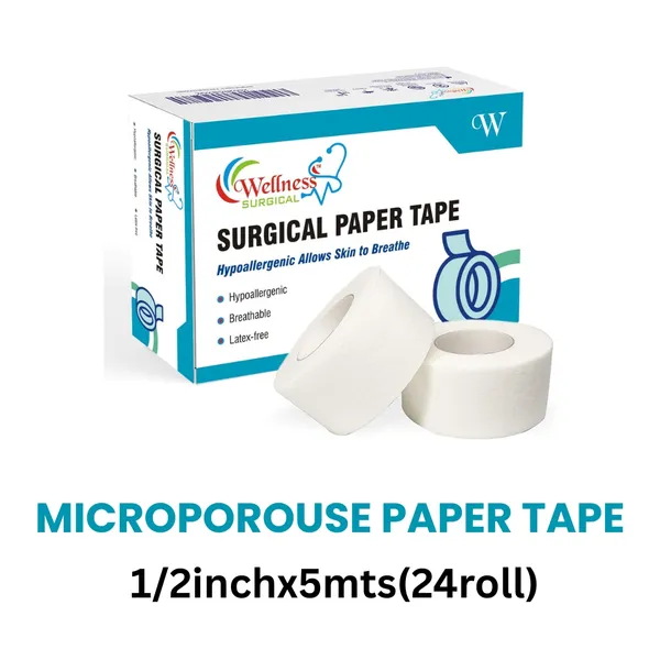 Microporous_Paper_Tape_1/2Inch_X_5Mts(24Roll)_Set_Of_1
