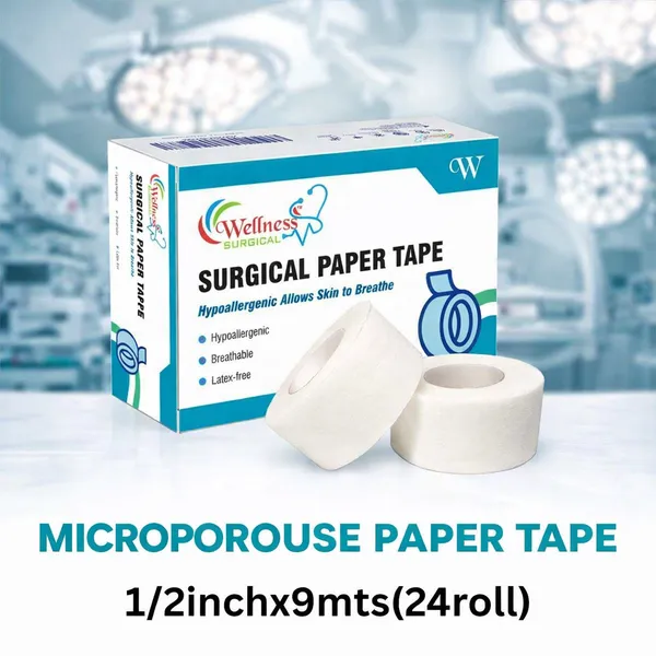 Microporous_Paper_Tape_1/2Inch_X_9Mts(24Roll)_Set_Of_1