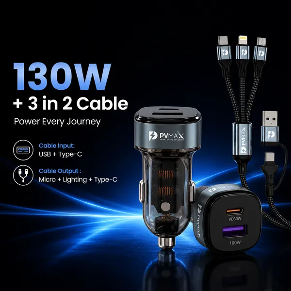 130W_Super_Fast_Car_Charger_with_3_in_2_Fast_Charging_Cable,_Qualcomm_QC_Certified,_100W_USB_+_30W_PD_USB_C_Car_Charger_Adapter,_USB_&_Type_C_Input,_Type_C,_Lightning_&_Micro_USB_Output_for_iPhone,_Samsung,_OnePlus,_Android_&_iOS,_Transparent