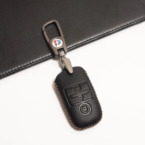 Black_Genuine_Leather_Premium_Key_Cover_With_Key_Chain_For_Car