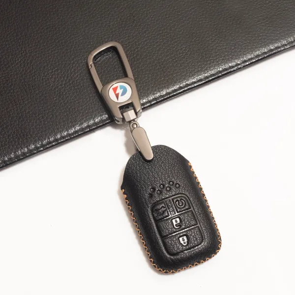 Black_Genuine_Leather_Premium_Key_Cover_With_Key_Chain_For_Car