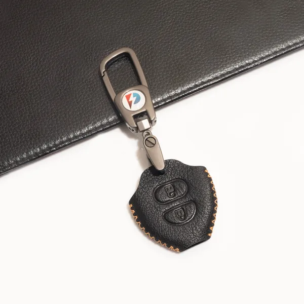 Black_Genuine_Leather_Premium_Key_Cover_With_Key_Chain_For_Car