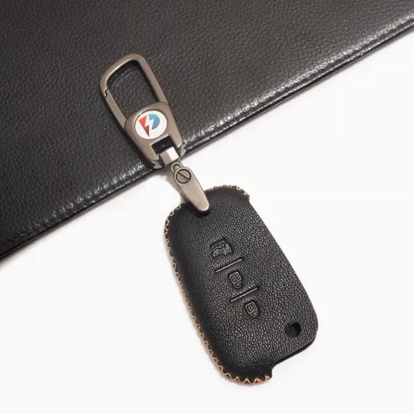 Black_Genuine_Leather_Premium_Key_Cover_With_Key_Chain_For_Car