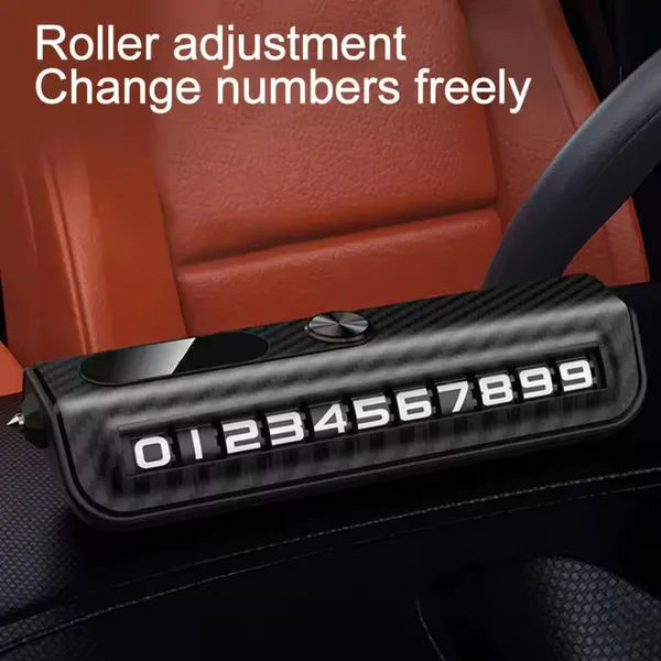 emporary_Parking_Number_Plate_with_a_Vehicle_Removal_Phone_Number,_Multi-functional,_Durable,_Featuring_Rollers,_a_Safety_Hammer,_and_a_High-end_Wood_Grain_Finish