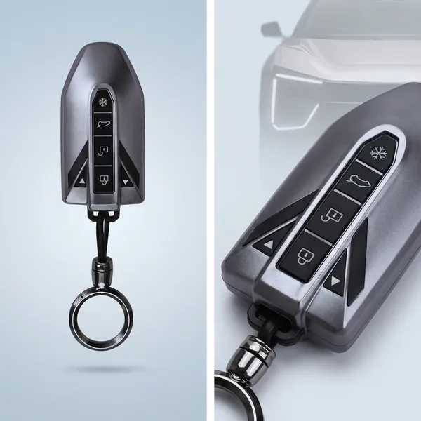Premium_Tpu_Car_Key_Cover_And_Metal_Keychain(Gunmetal)