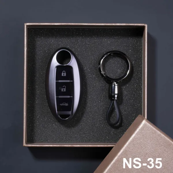 Premium_Tpu_Car_Key_Cover_And_Metal_Keychain(Gunmetal)