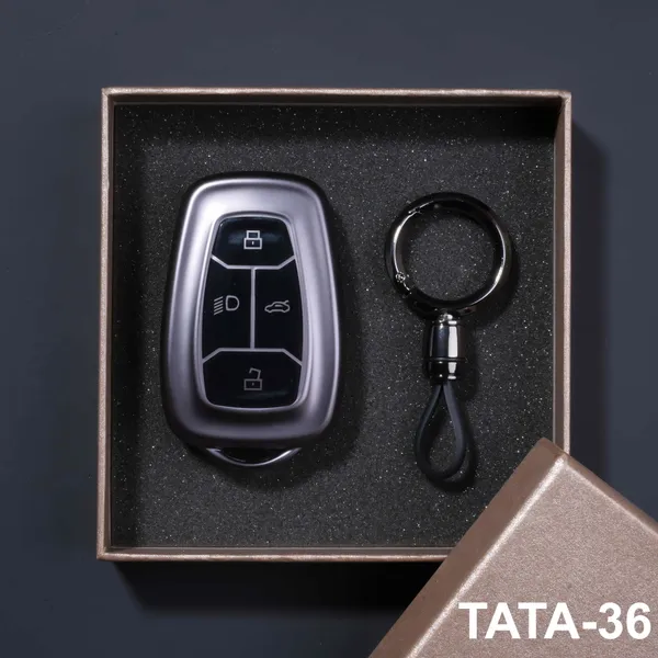 Premium_Tpu_Car_Key_Cover_And_Metal_Keychain(Gunmetal)