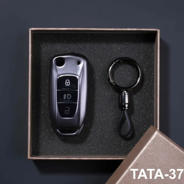 Premium_Tpu_Car_Key_Cover_And_Metal_Keychain(Gunmetal)