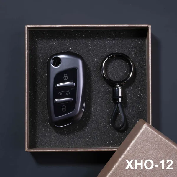 Premium_Tpu_Car_Key_Cover_And_Metal_Keychain(Gunmetal)